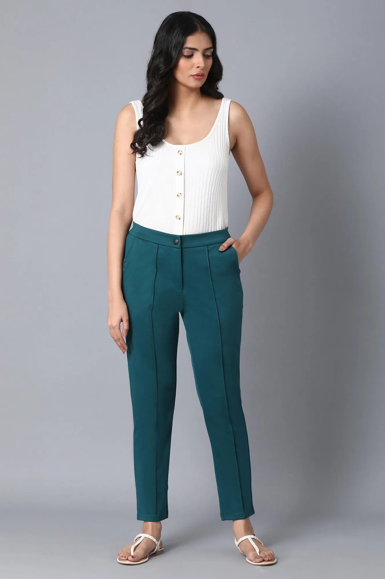 Green Slim Fit Trouser Pants