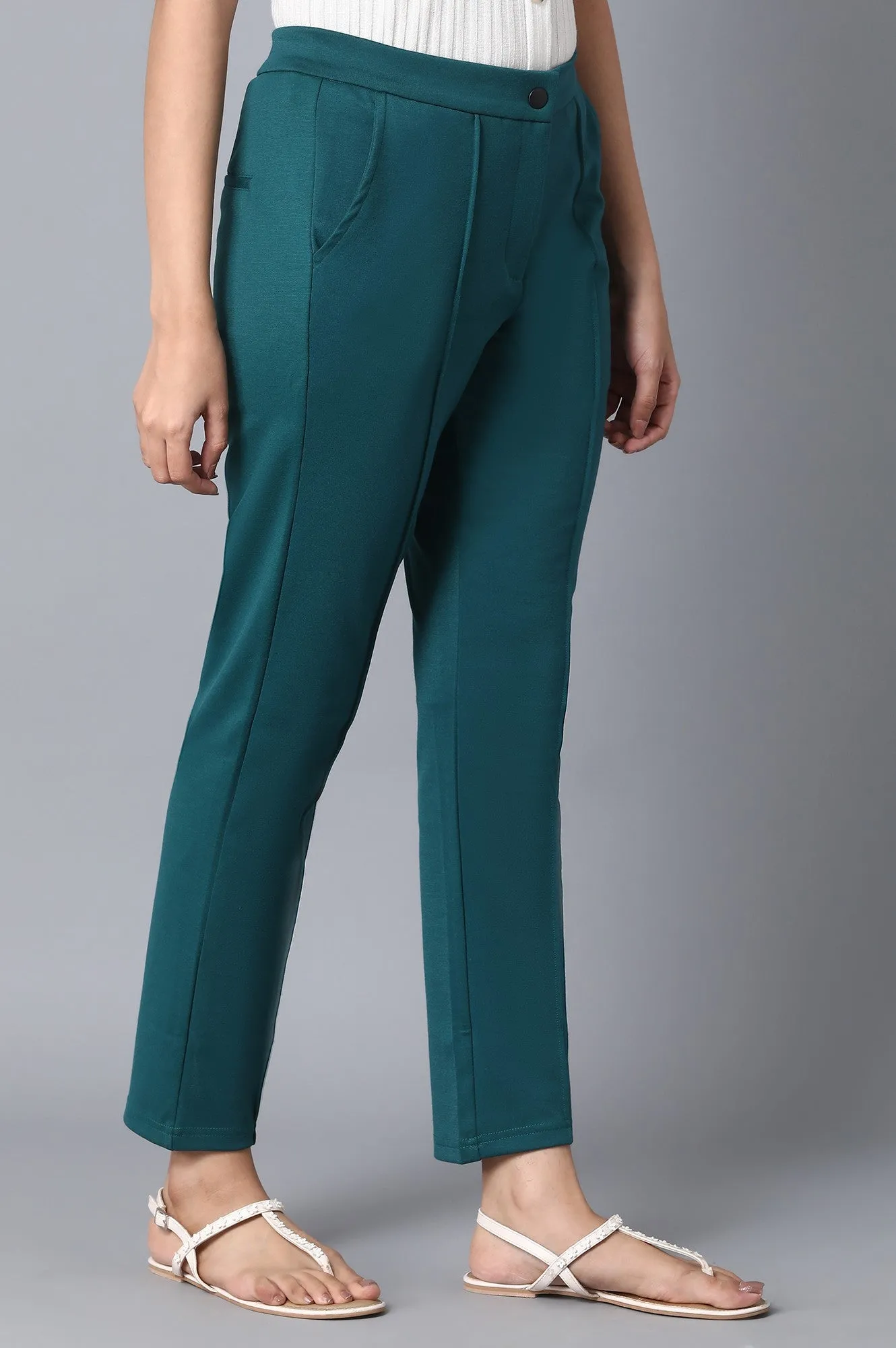 Green Slim Fit Trouser Pants