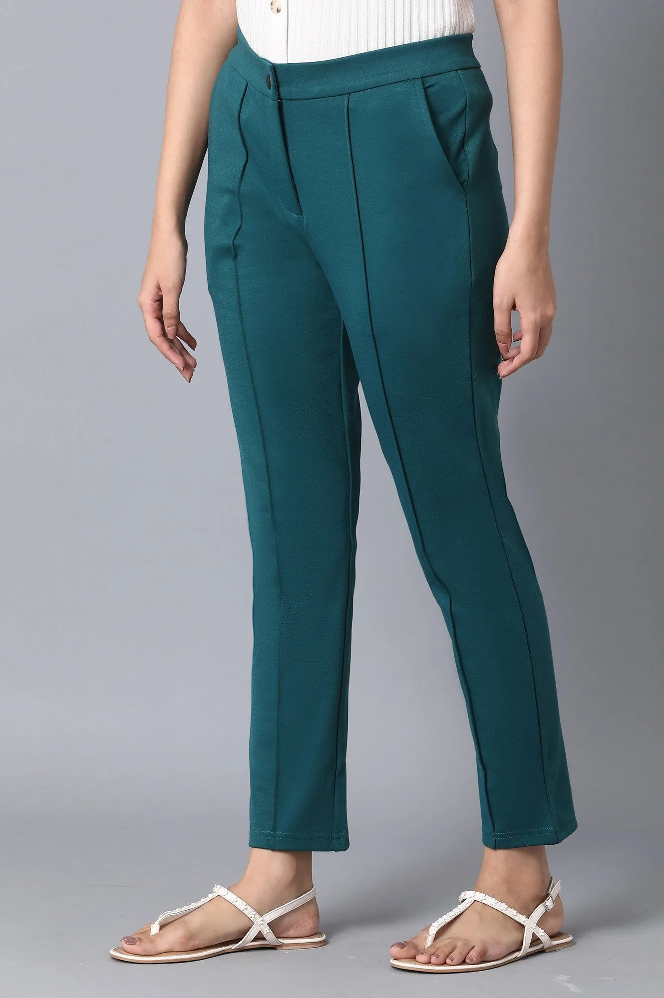 Green Slim Fit Trouser Pants