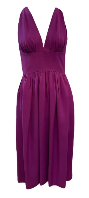 Halston 70s  Purple Linen Dress
