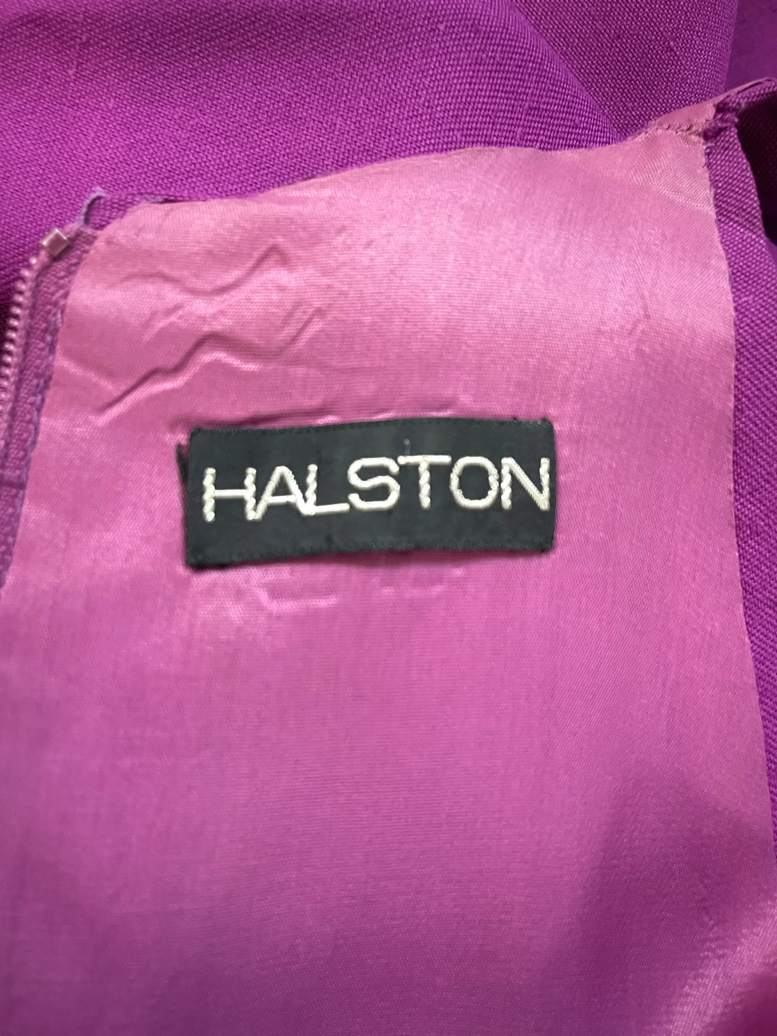 Halston 70s  Purple Linen Dress