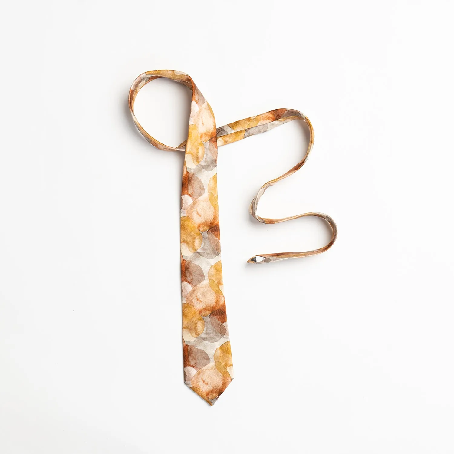 Handpainted silk tie Organic