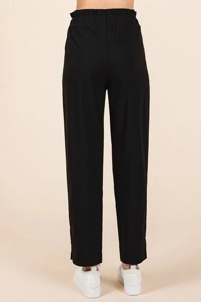 Hazel Blues® |  Mittoshop Paperbag Waist Tapered Straight Pants