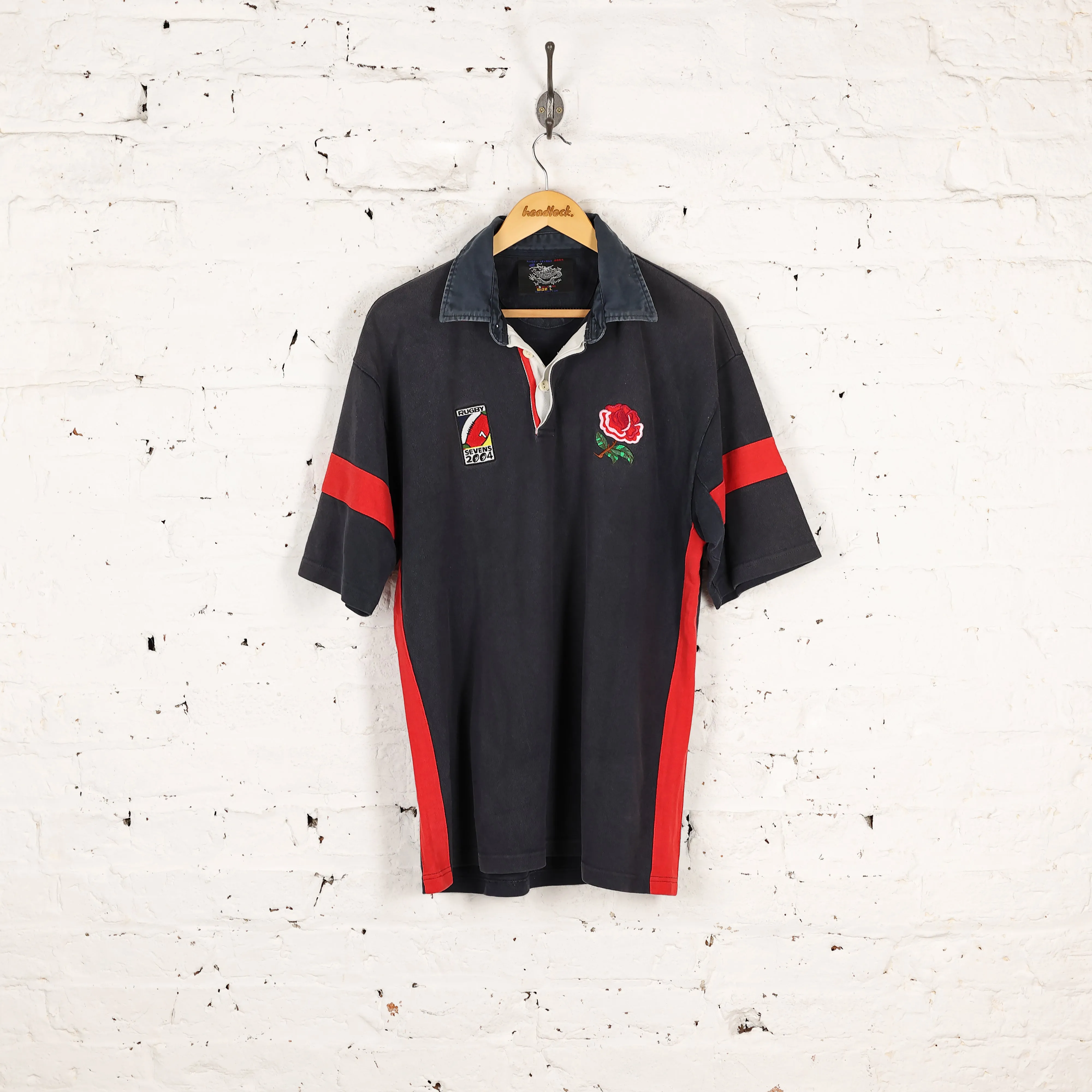 Headlock England 2004 Rugby Sevens Polo Shirt - Black - L