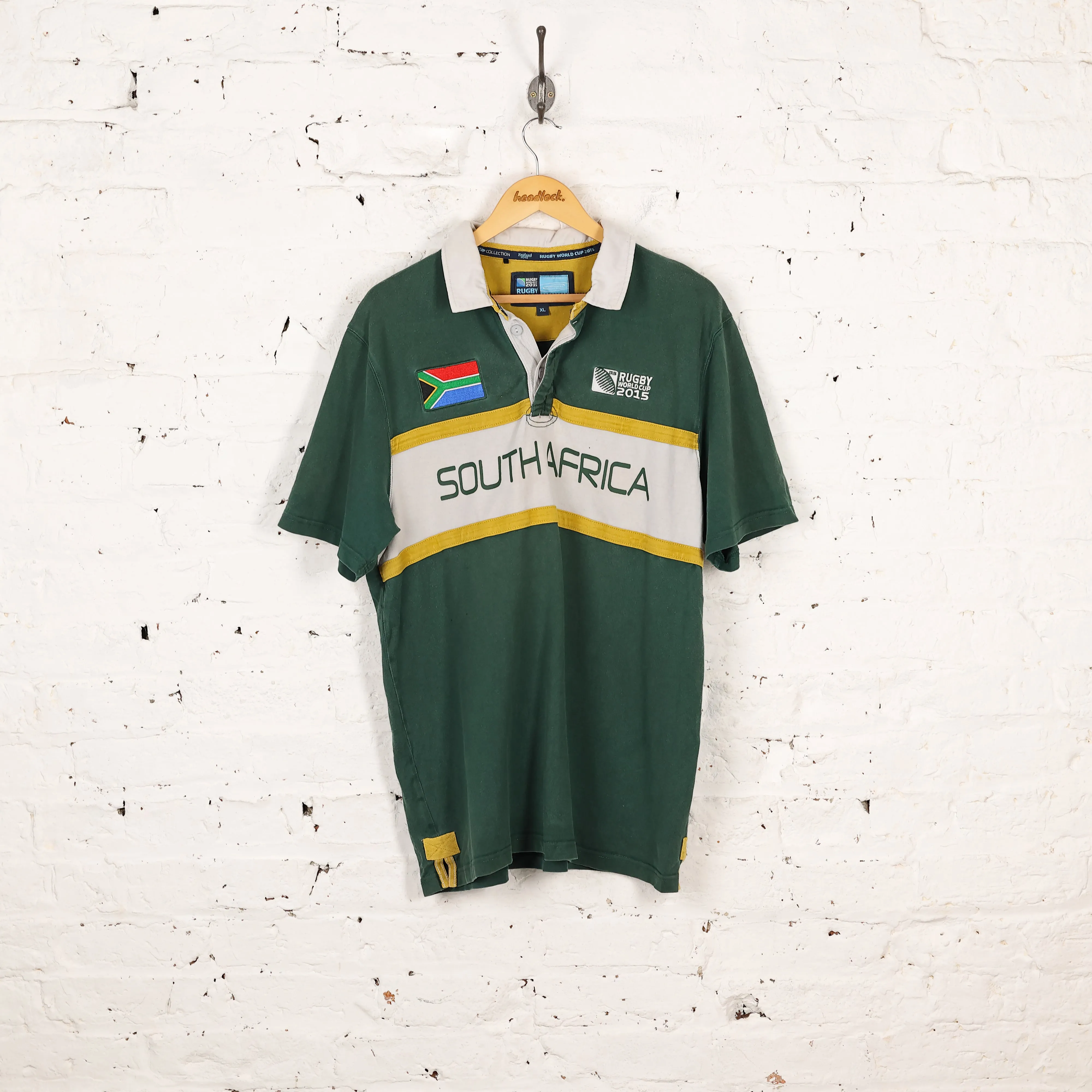 Headlock Vintage South Africa 2015 Rugby World Cup Rugby Shirt - Green - XL