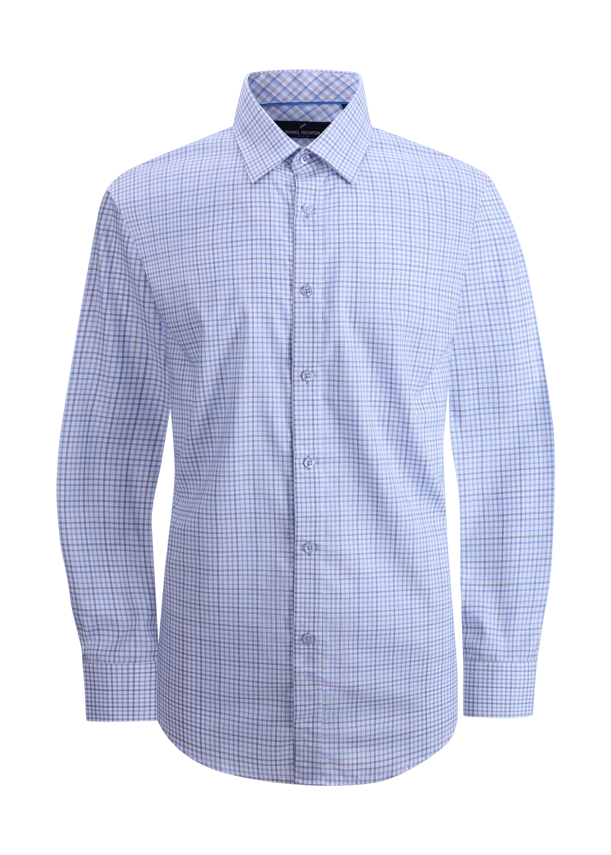 Hechter Paris Plaid Slim Fit Dress Shirt