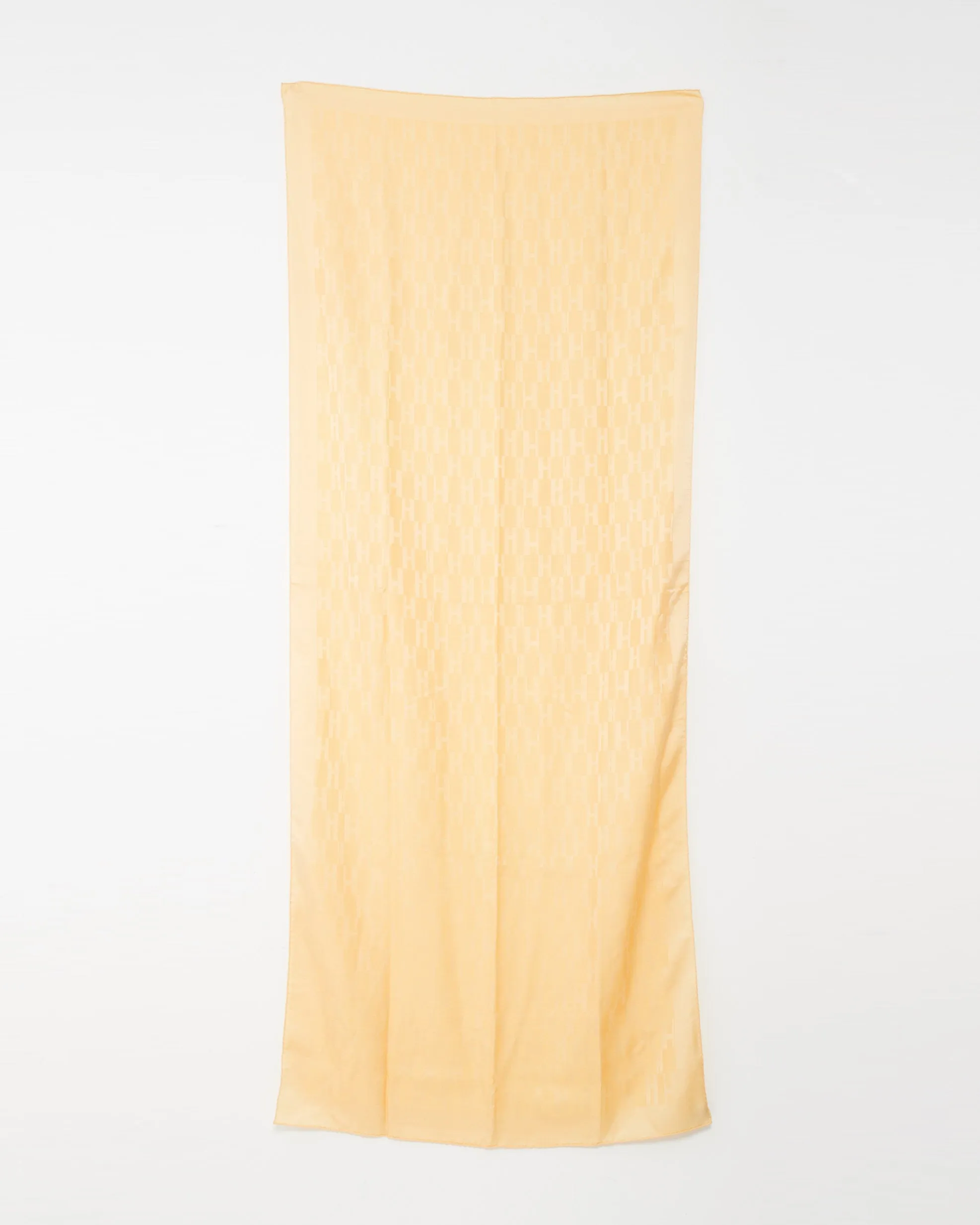 Hermès Beige Silk H Jacquard Logo Scarf