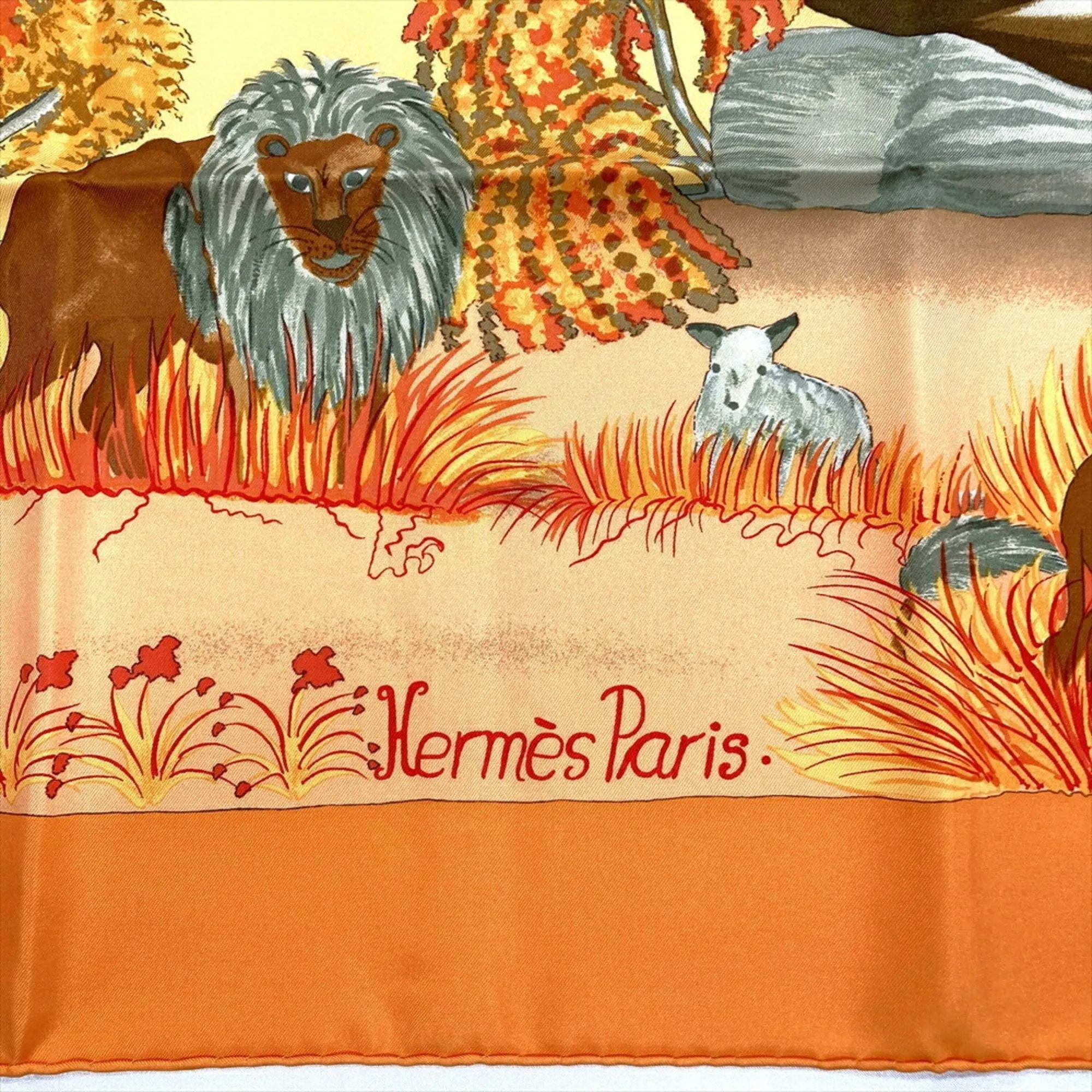 Hermès Carré 90 Orange Silk Accessories