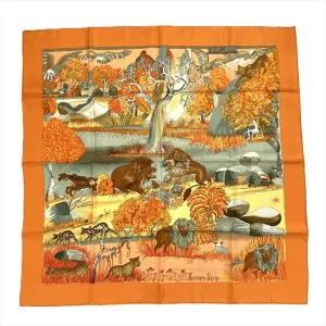 Hermès Carré 90 Orange Silk Accessories