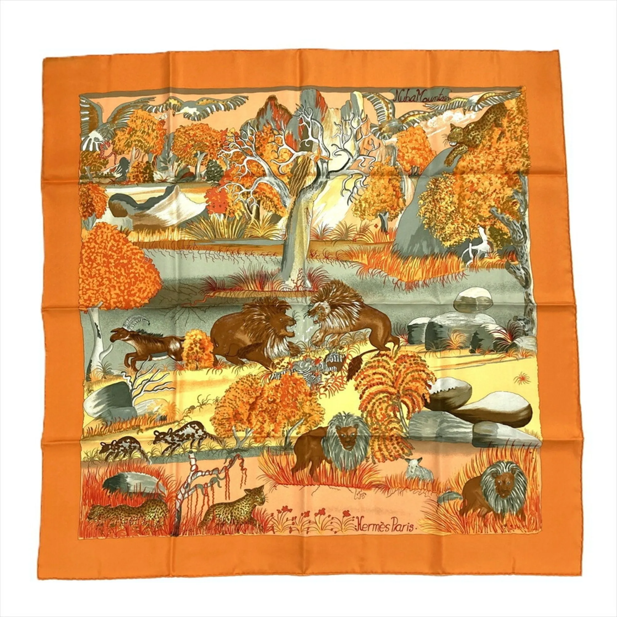 Hermès Carré 90 Orange Silk Accessories