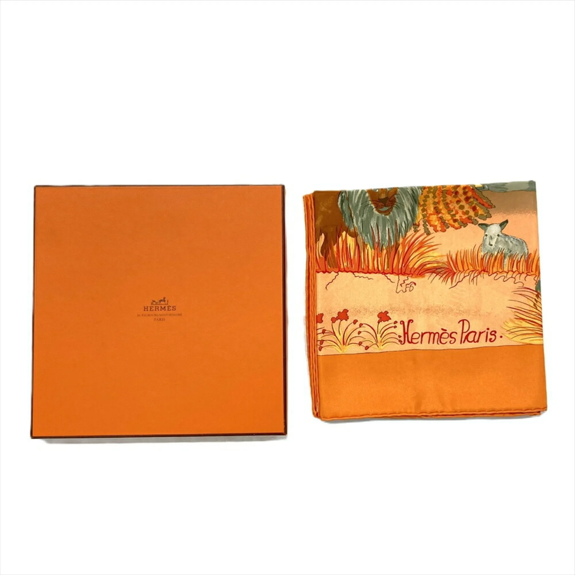 Hermès Carré 90 Orange Silk Accessories