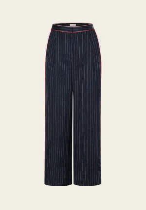 Herringbone Stripped Outlined-side seam Trousers