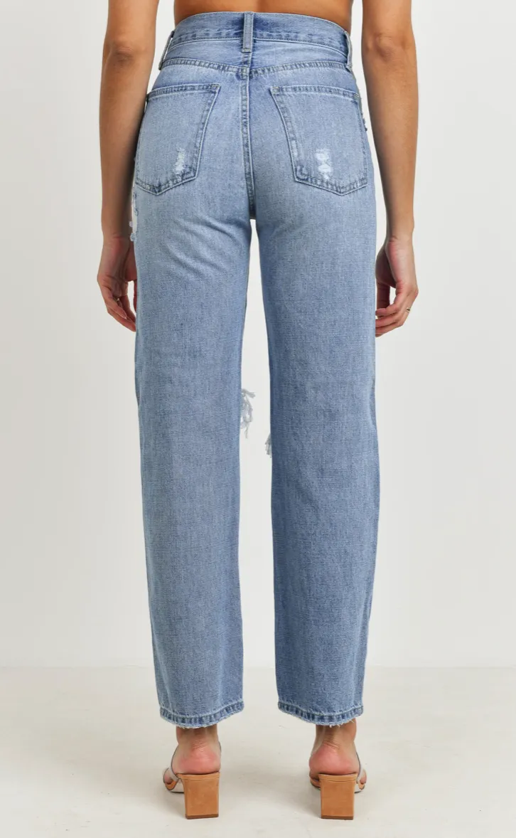 High Rise Straight Leg Dad Jeans
