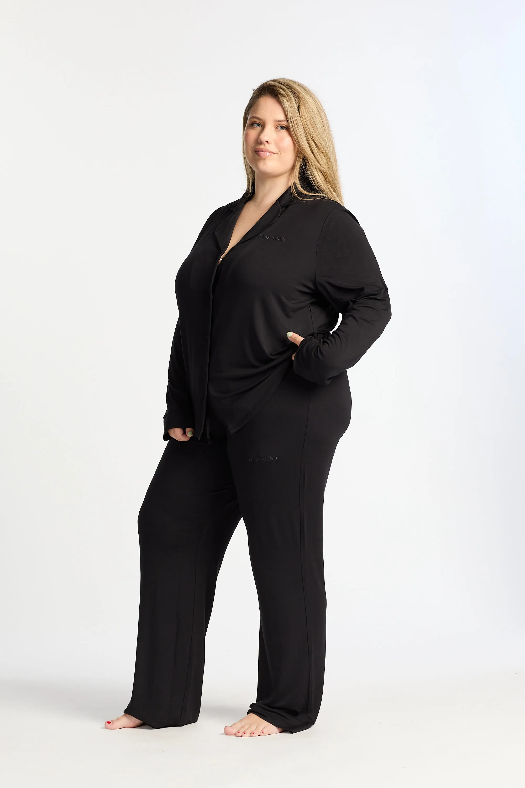 HINE SLEEP LONG SLEEVE TOP ONYX