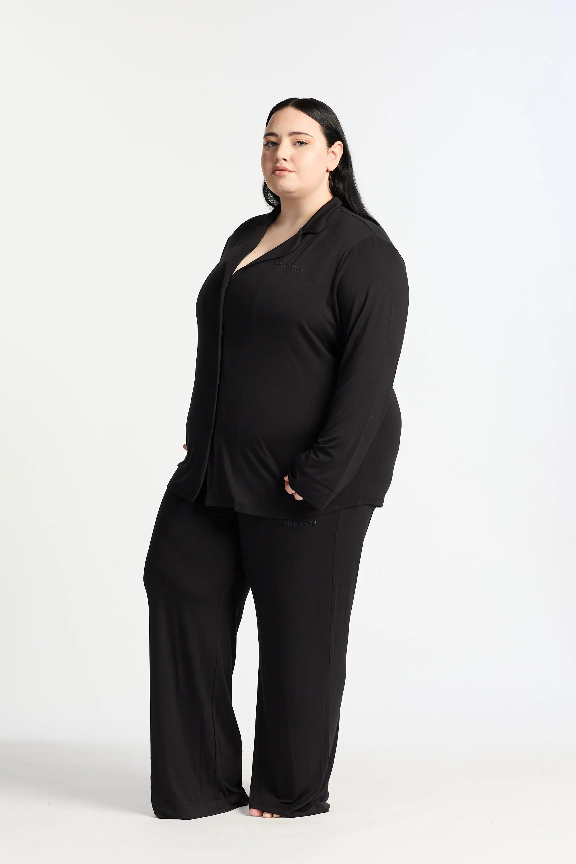 HINE SLEEP LONG SLEEVE TOP ONYX