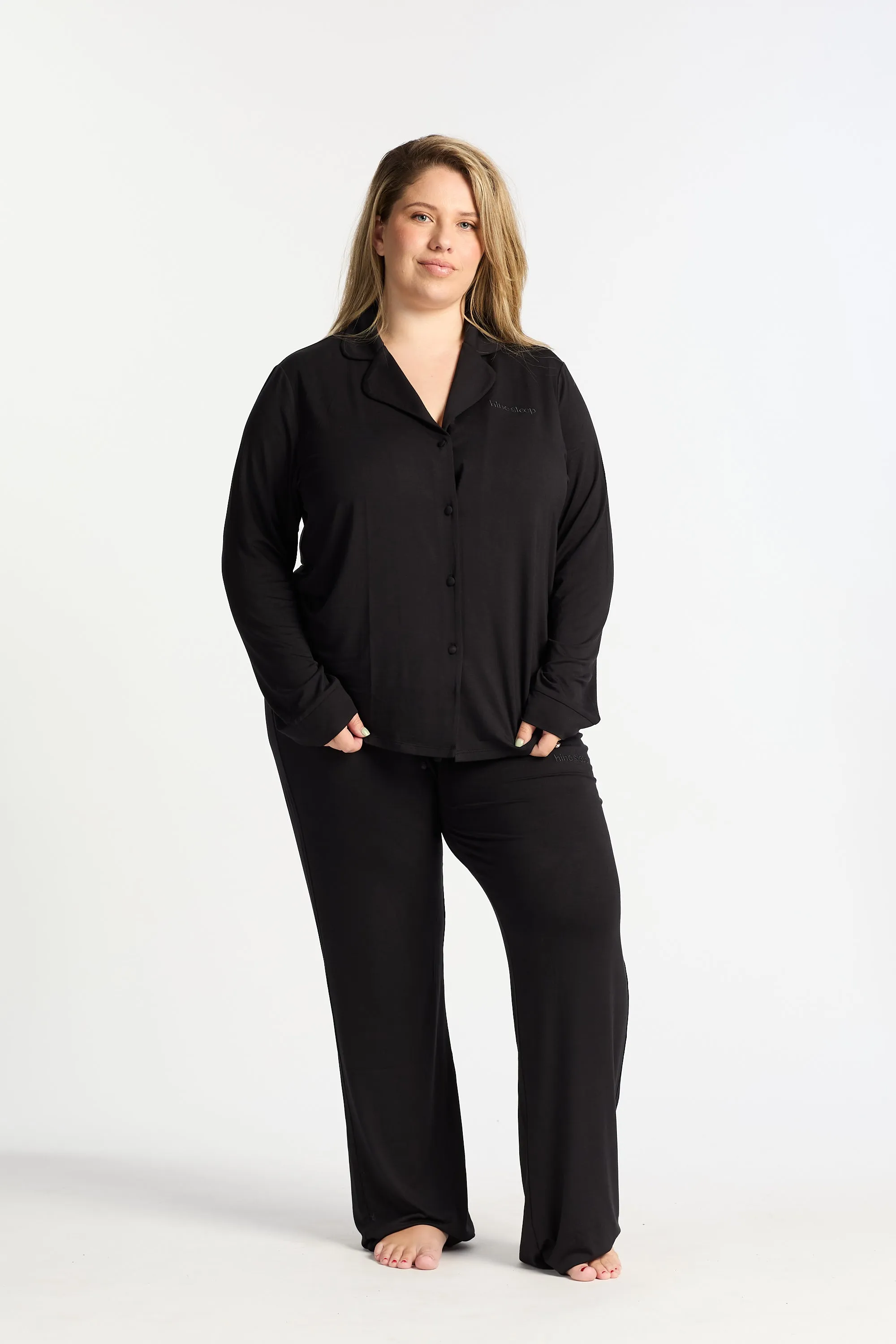 HINE SLEEP LONG SLEEVE TOP ONYX