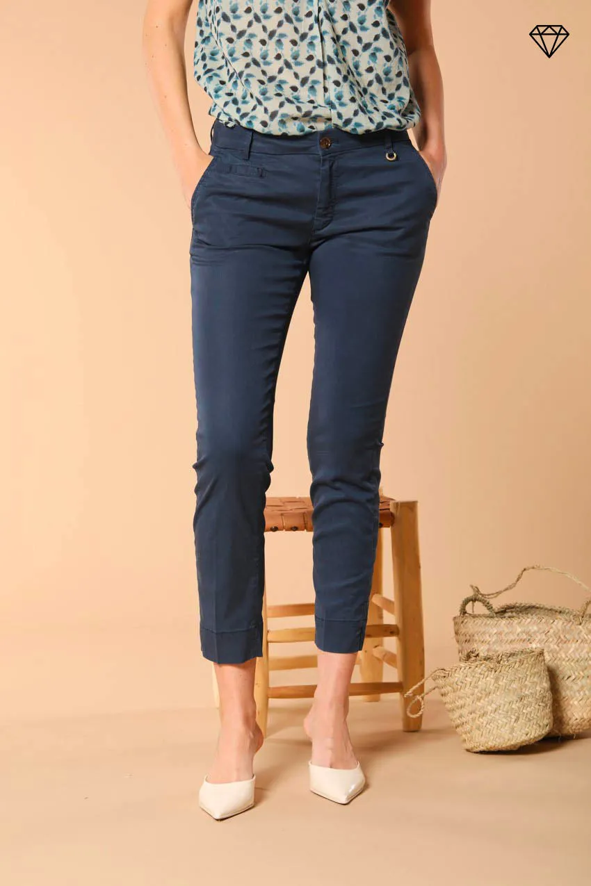 Jaqueline women's chino capri trousers in twill slim fit ①