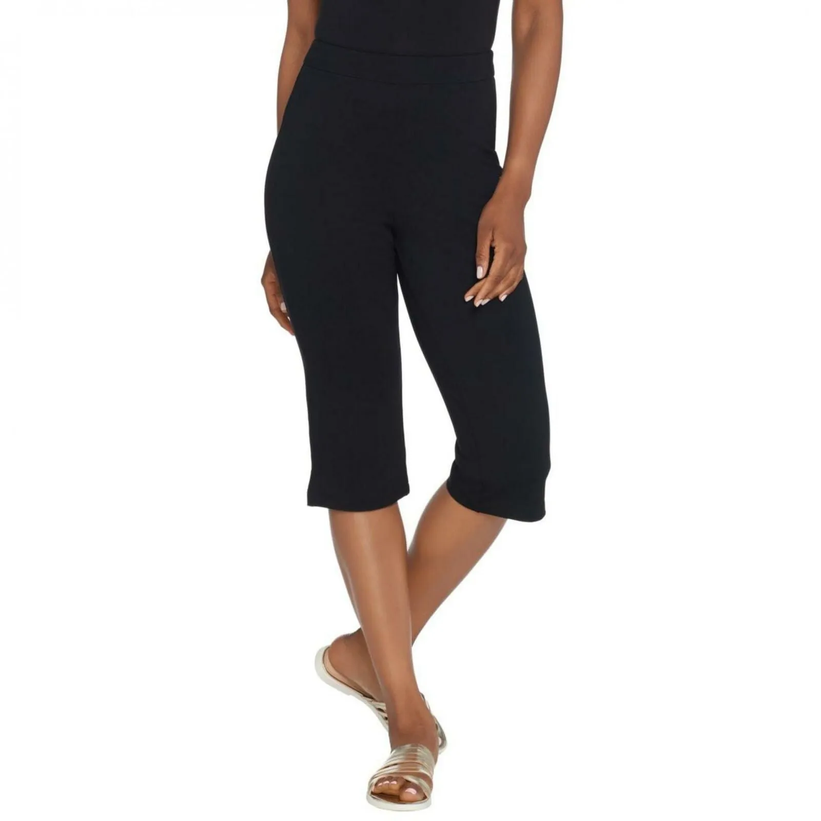 Joan Rivers Women's Signature Pull-On Capri Pants Black Medium