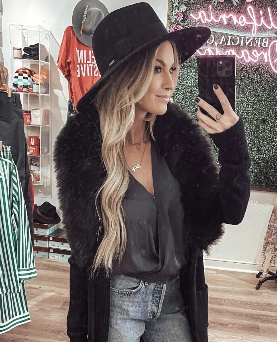 Joanna Felt Packable Hat Black
