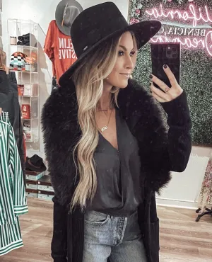 Joanna Felt Packable Hat Black
