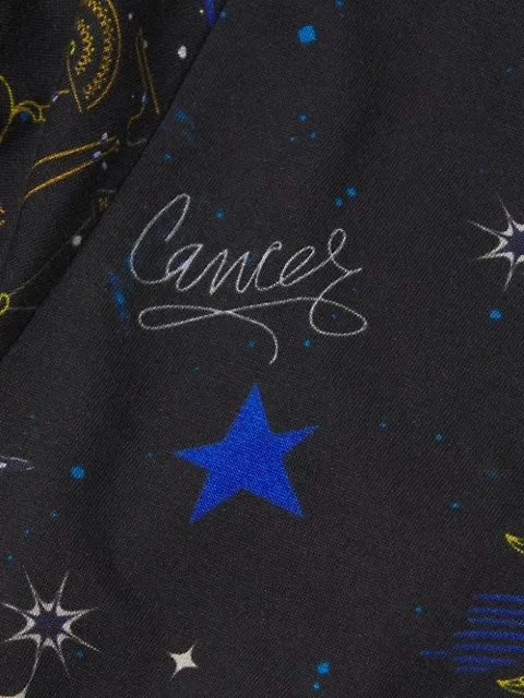 Johnny Was Celestine Sleepwear Sleep Robe Black Home Loungewear Sun Stars NEW