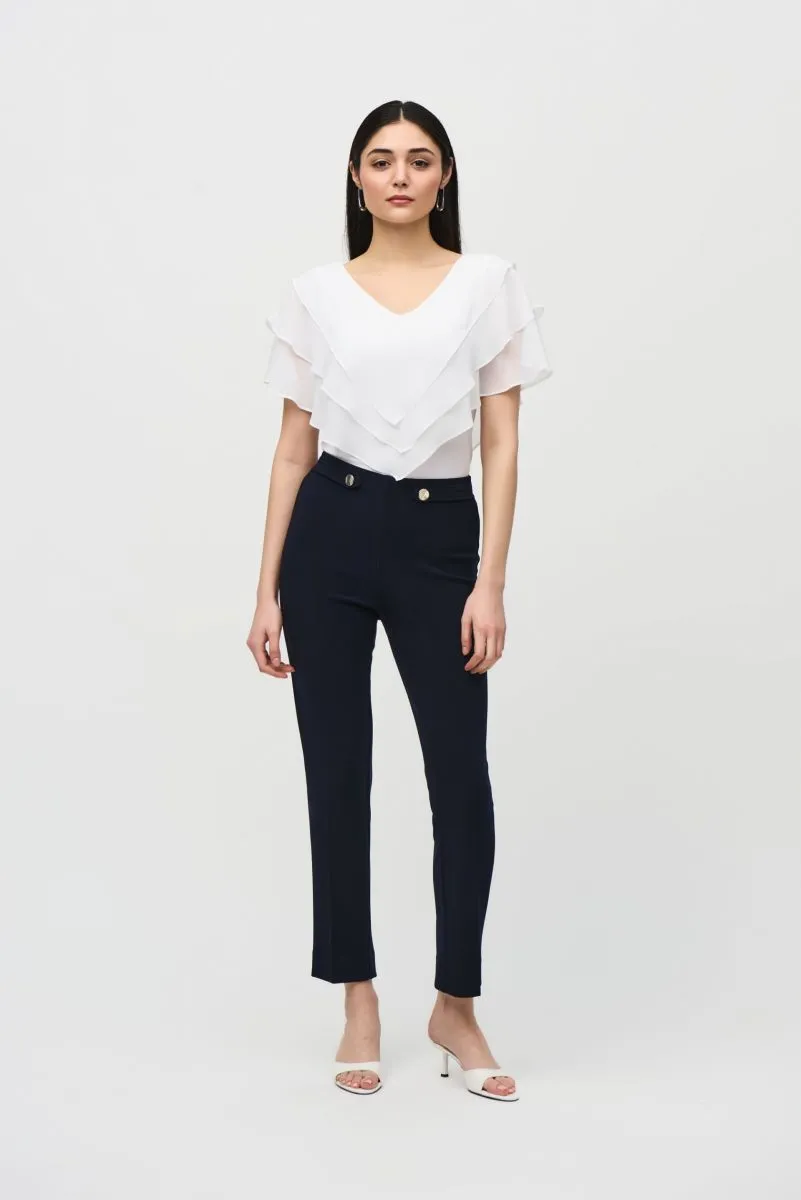 Joseph Ribkoff Button Accents Pull On Straight Pants 241149