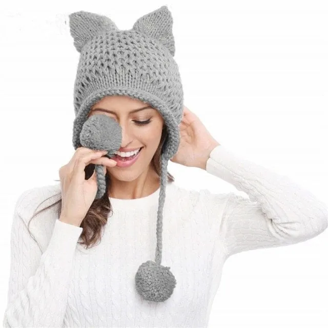 Kawaii Cat Ears Knit Hat