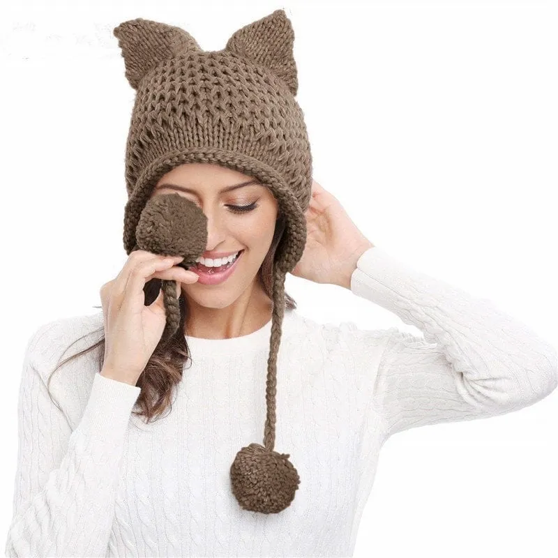 Kawaii Cat Ears Knit Hat