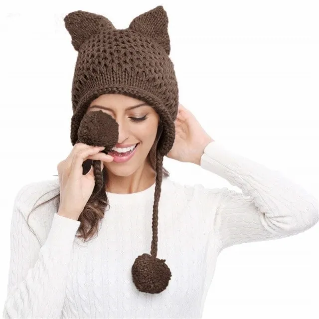 Kawaii Cat Ears Knit Hat