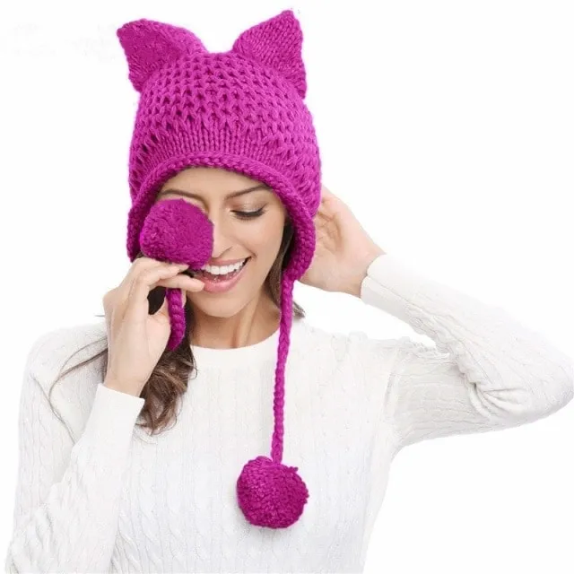 Kawaii Cat Ears Knit Hat