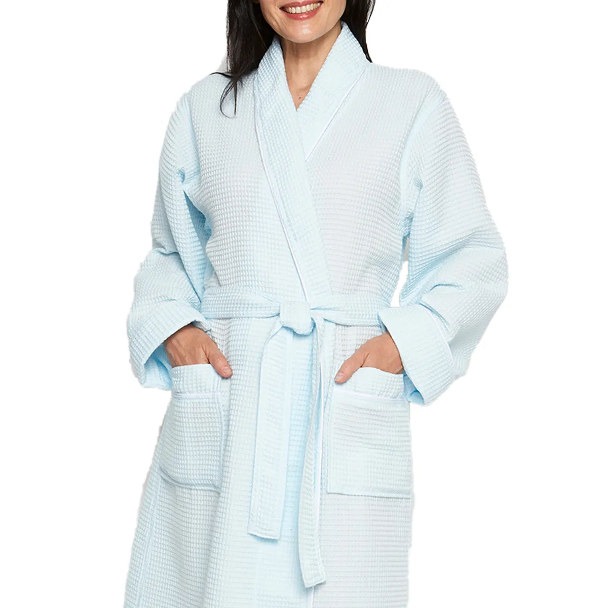 Kayanna Waffle Shawl Long Spa Robe