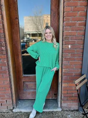 Kelly Green Take Me Back Ribbed Top