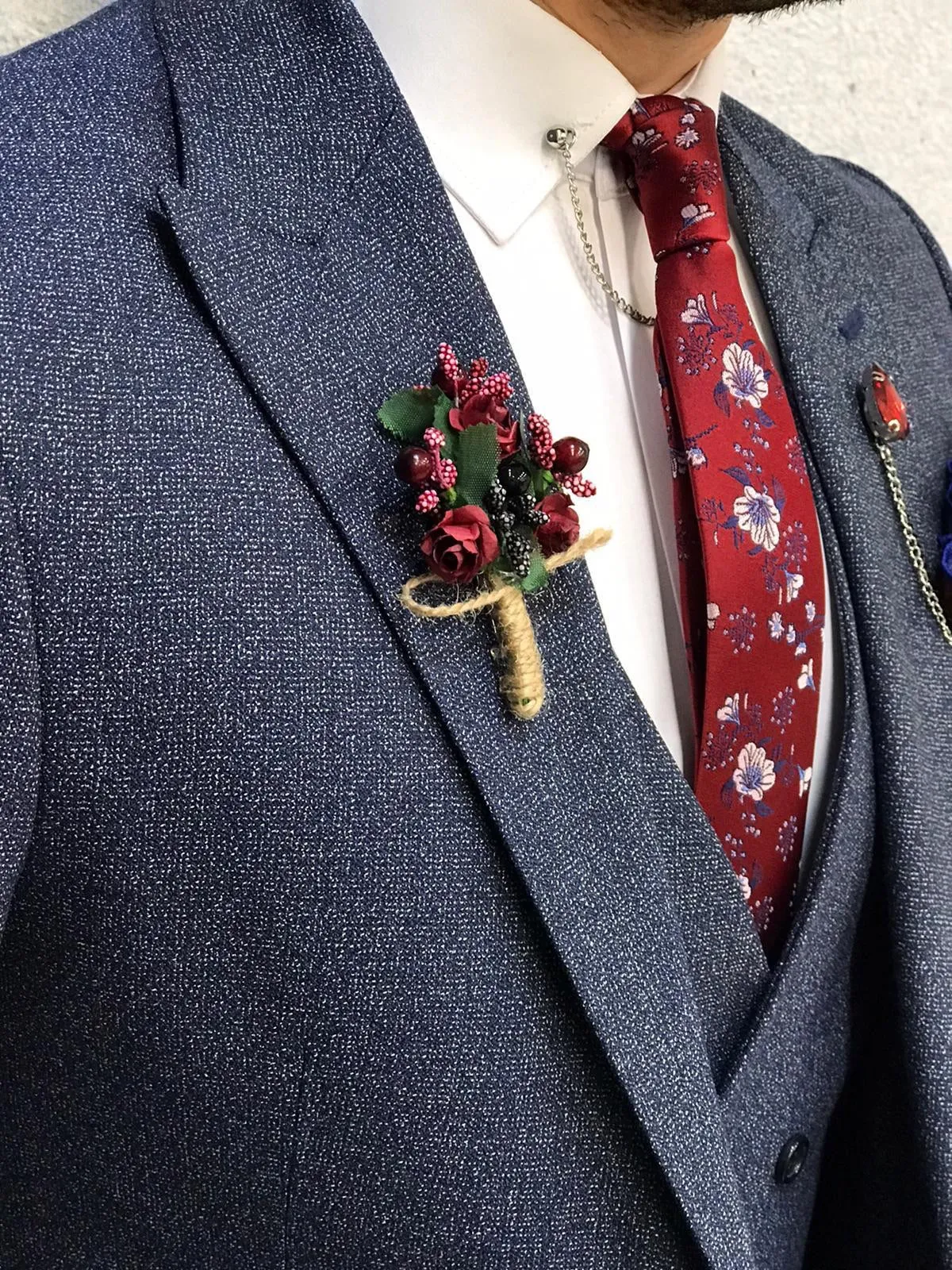 Kenzie Navy Blue Slim Fit Wool Suit - Elegance Meets Versatility