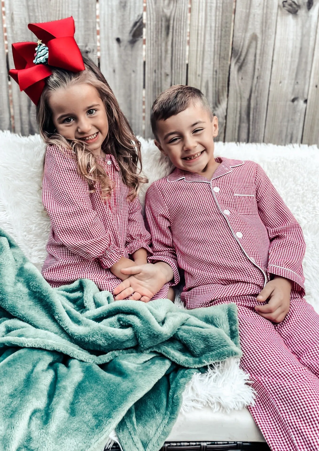 Kids Classic Pajamas Red Mini Gingham