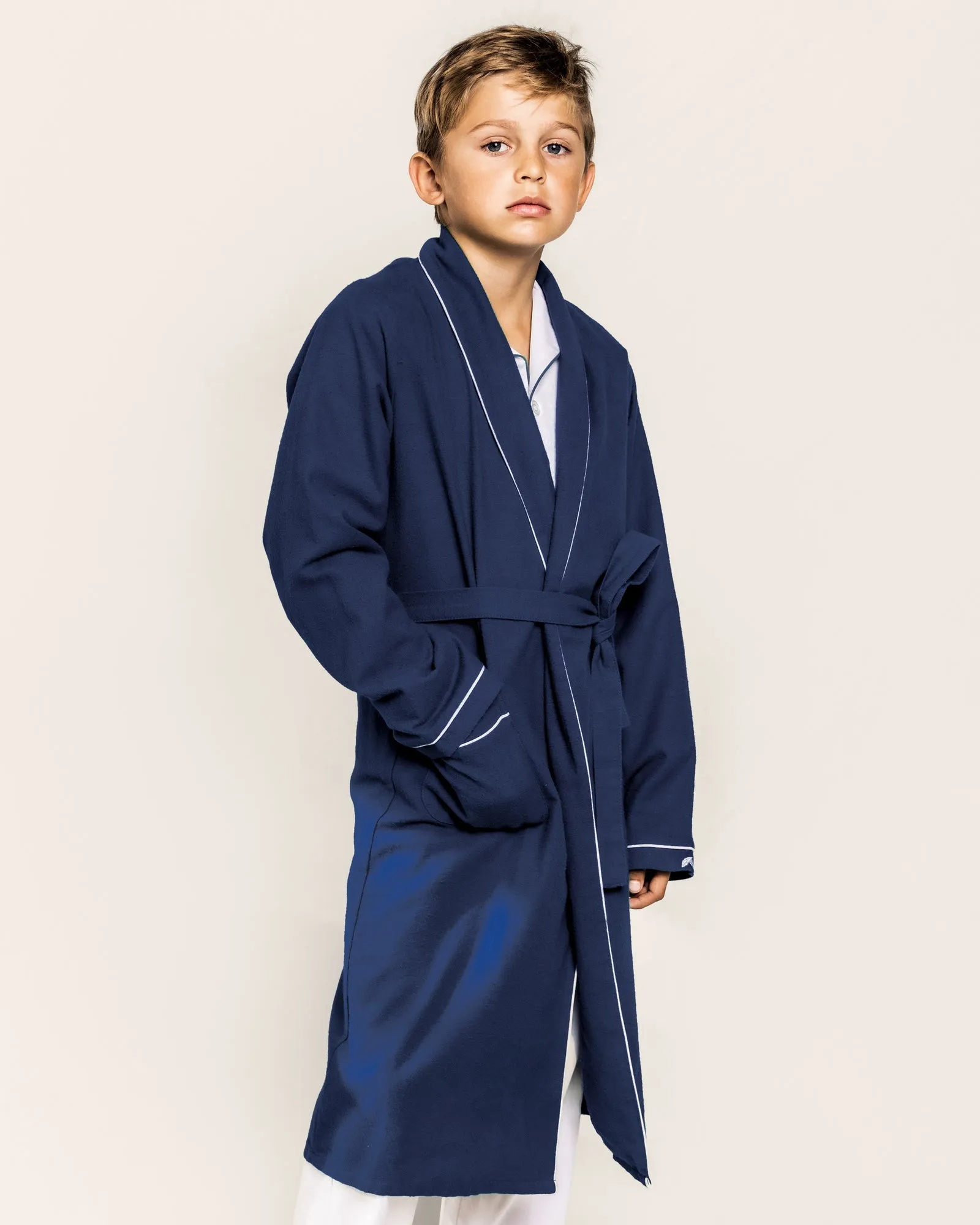 Kid's Navy Flannel Robe