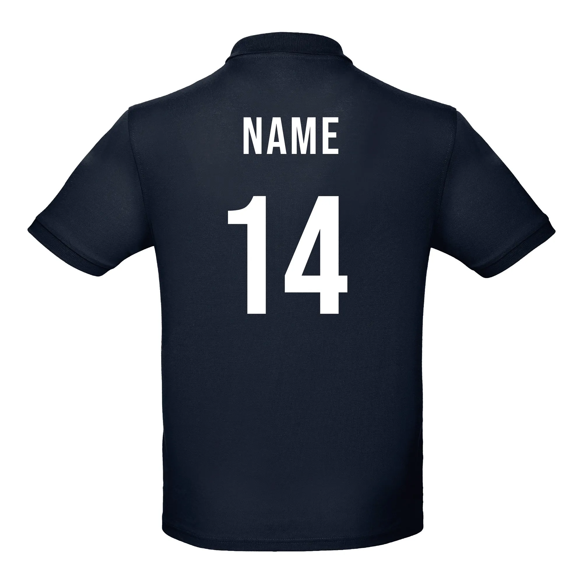 Kids Personalised England Embroidered Crest Rugby Polo Shirt - Navy