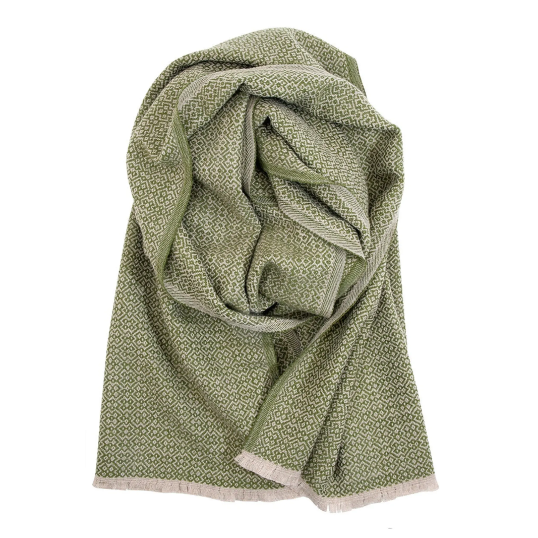 Koli Super Soft Merino Scarf, Beige-Olive