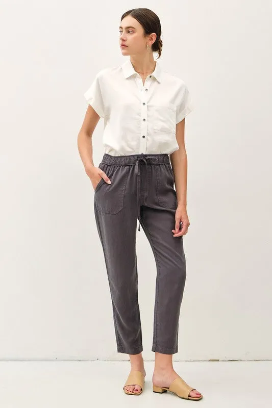 Lara Drawstring Tencel Ankle Pant