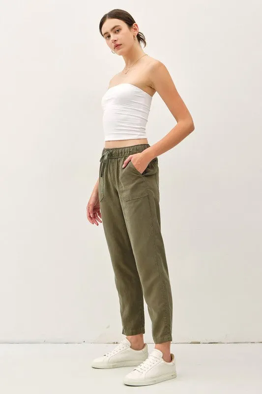 Lara Drawstring Tencel Ankle Pant