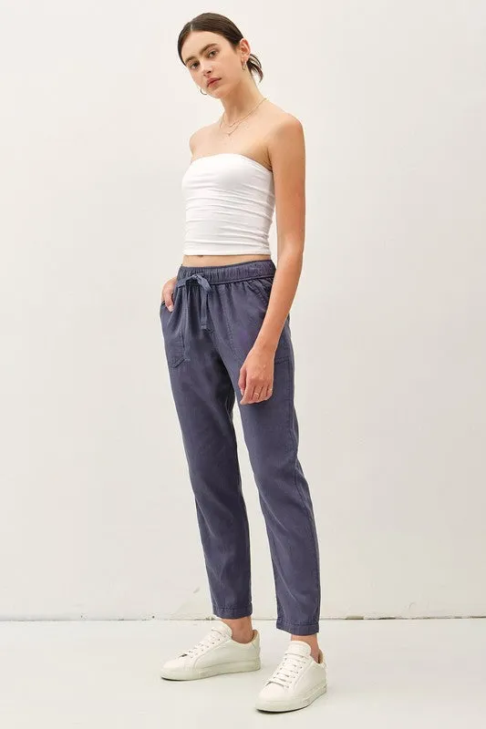 Lara Drawstring Tencel Ankle Pant