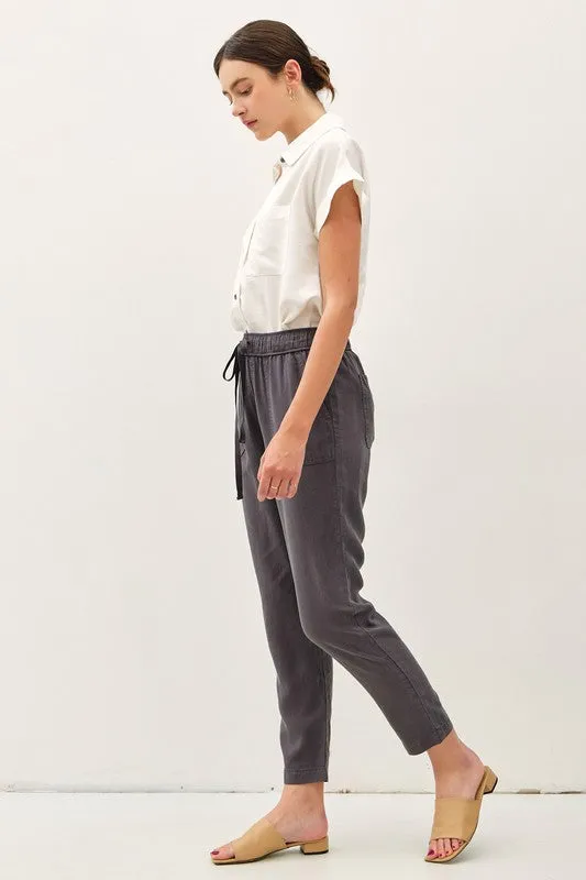 Lara Drawstring Tencel Ankle Pant