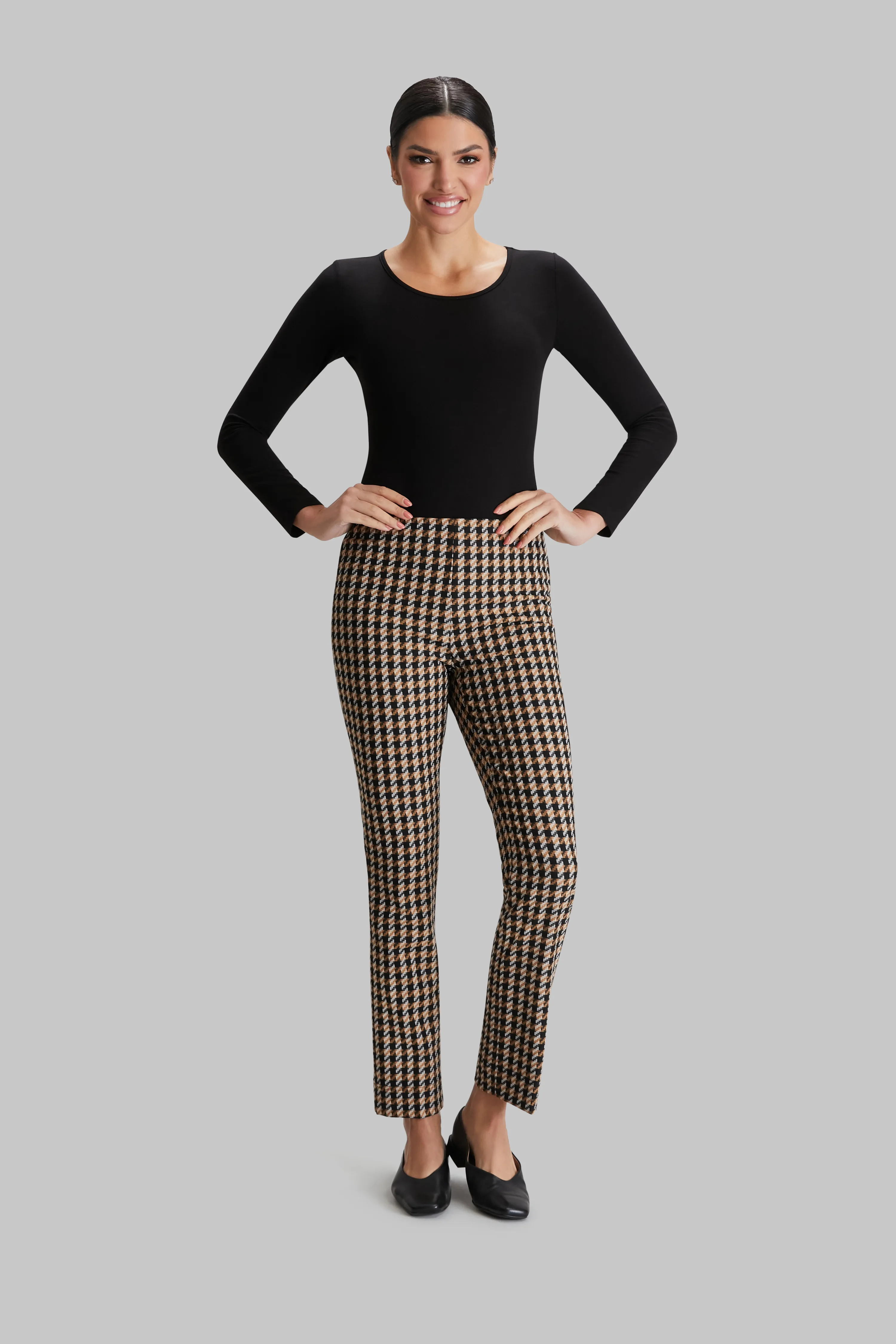 Latte Check Annie Pant - FINAL SALE