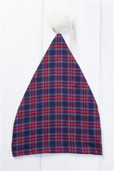 Lee Valley Cotton Flannel Nightcap - Purple Navy Tartan (LV28)