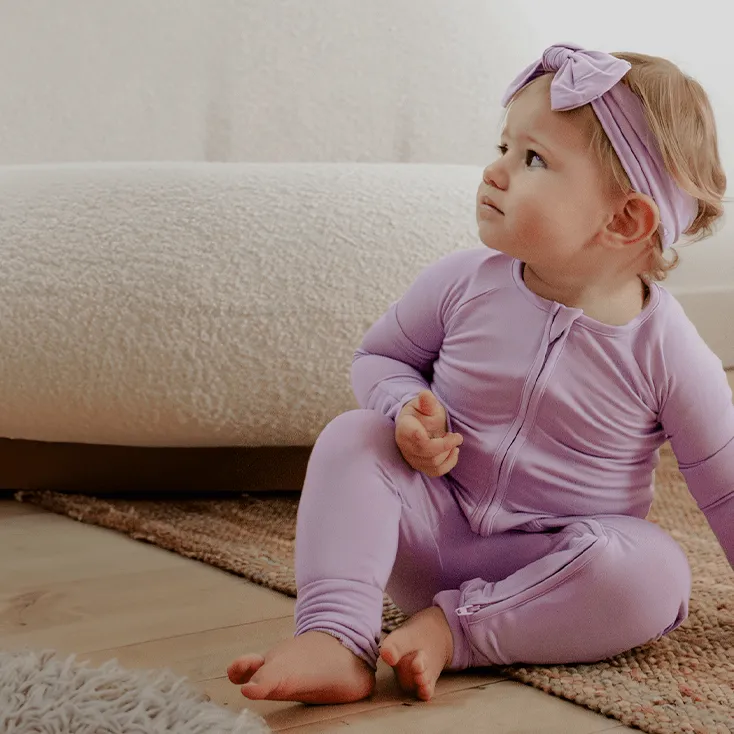Lilac Bamboo Convertible Zippered Sleeper
