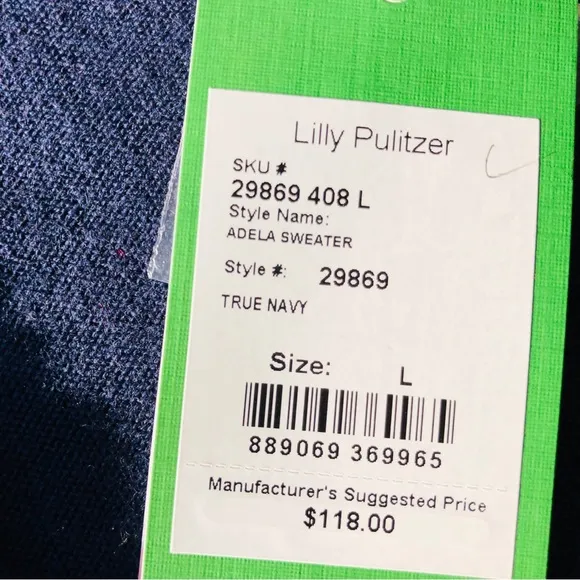 Lilly Pulitzer Navy Adela Sweater New Size L