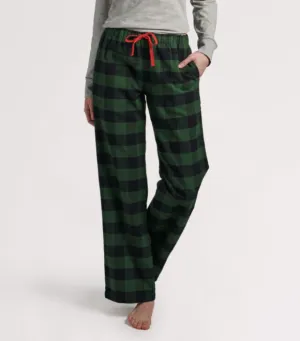 Little Blue House Forest Green Plaid Women’s Flannel Pajama Pants