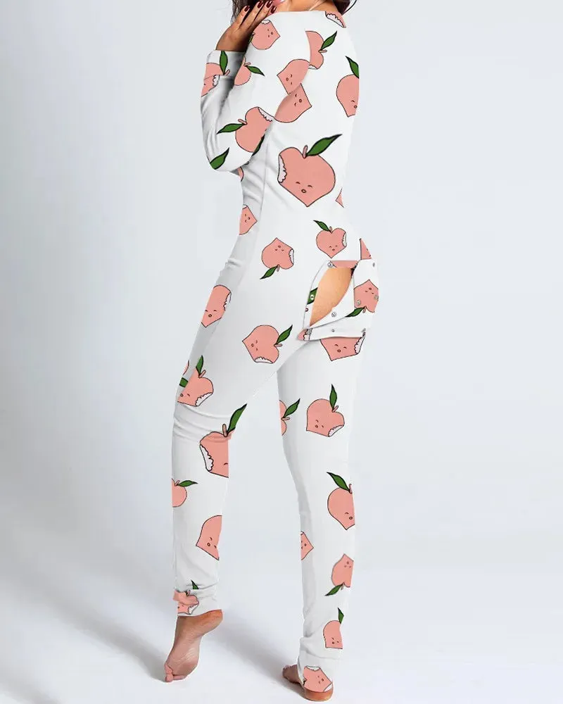 Long Sleeve Pajama Jumpsuit Sleepwear