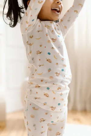 Long Sleeve Pajama Set - French Breakfast