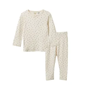 Long Sleeve Pjama Set Pointelle - Aster Floral Print