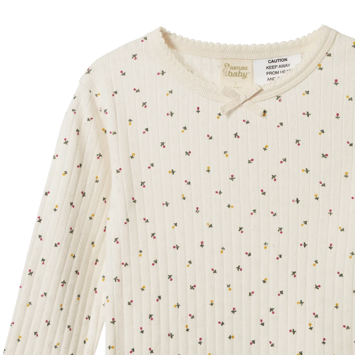 Long Sleeve Pjama Set Pointelle - Aster Floral Print